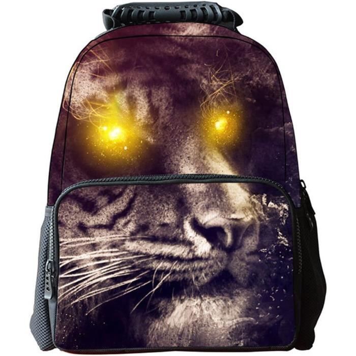 Cartable Sac À Dos Ado Garçon Animal Tigre Cartoon Sac École Collège