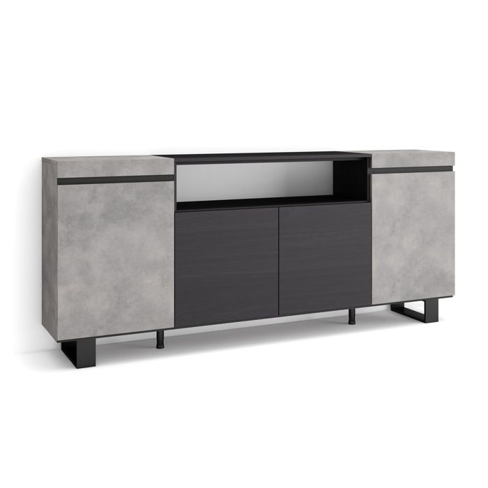 Buffet Bahut Enfilade 200x35x87cm 4 Portes Ciment RF2305 Buffet Bahut Enfilade 200x35x87cm 4 Portes Ciment RF2305