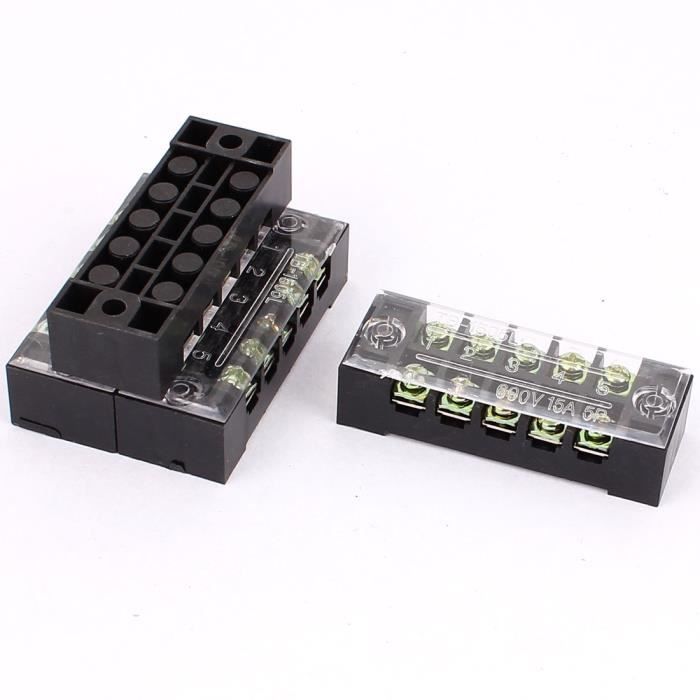 Barrière De Bornier 5 Pôles 600V 15A – Uxcell, Pour Câble Et Connecteur