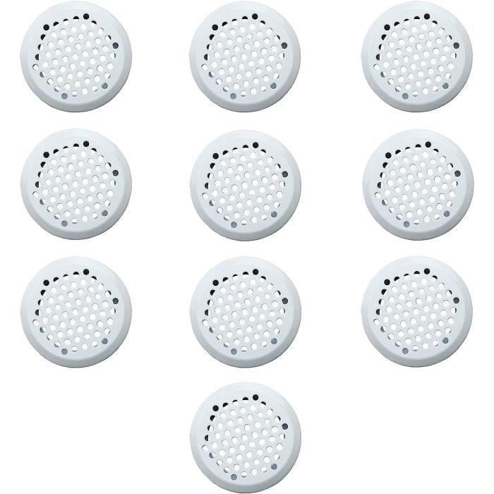 Lot De 50 évents Circulaires En Acier Inox – Diamètre 19 Mm – Pour Aération Armoire, Plafond, TV – Argenté