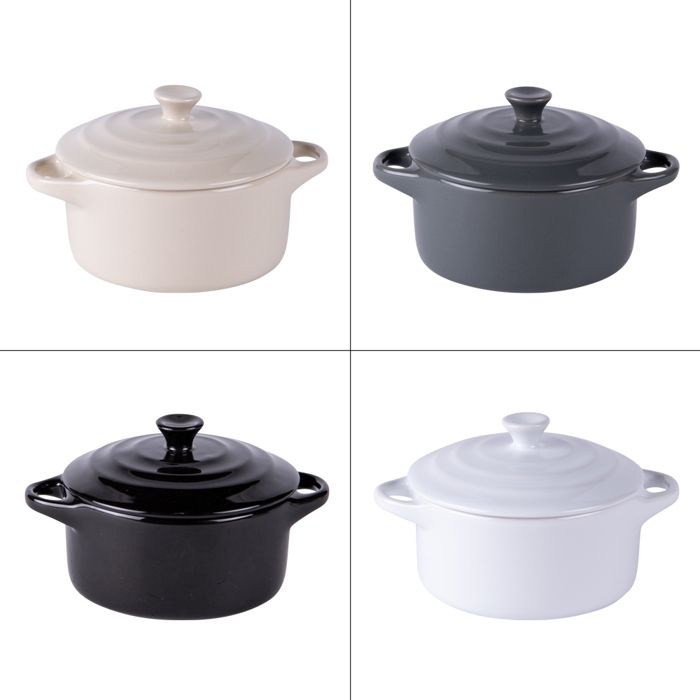 Set de 4 mini cocottes zen 9 cm en grès - Table Passion