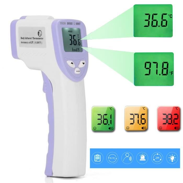 TD® Thermomètre sans contact frontal infrarouge numerique écran
