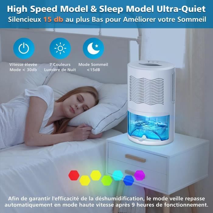 Déshumidificateur électrique 2000ml 48W Avec Minuterie 48h Et Arrêt Automatique - Pour Maison, Salle De Bain