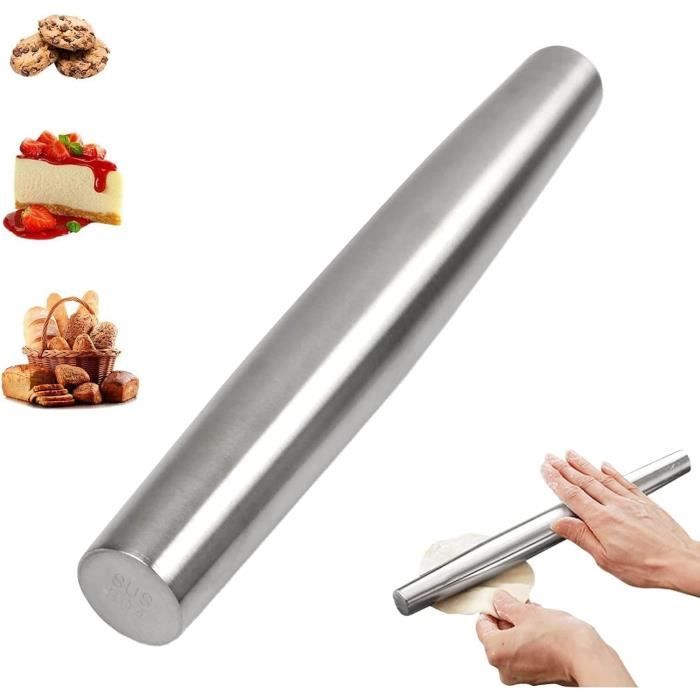 Rouleau à pâtisserie en acier inoxydable avec tapis de cuisson