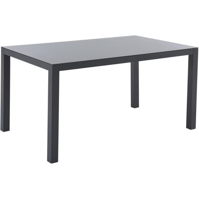 Table à manger de jardin en aluminium L.150 cm Gris anthracite JOLANE Cdiscount Jardin