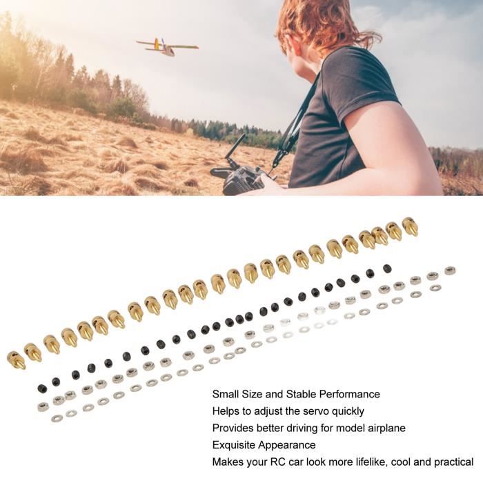 Laiton – Lot De 25 Bouchons De Liaison Pour Tige De Poussée RC – Or Et Argent, 1,5mm – Pour Avions, Hélicoptères, Bateaux