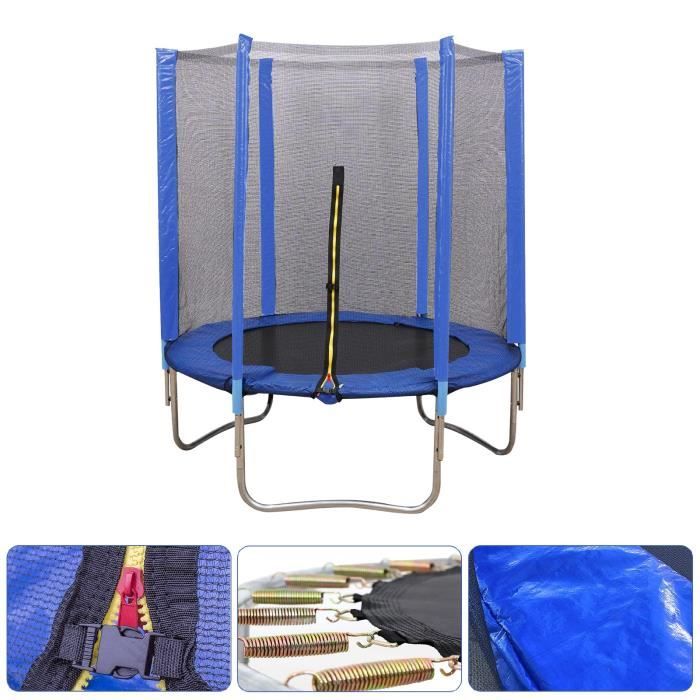 Trampoline Rond 366 Cm Avec Filet - Bleu, échelle Amovible, Neuf Pour Enfants