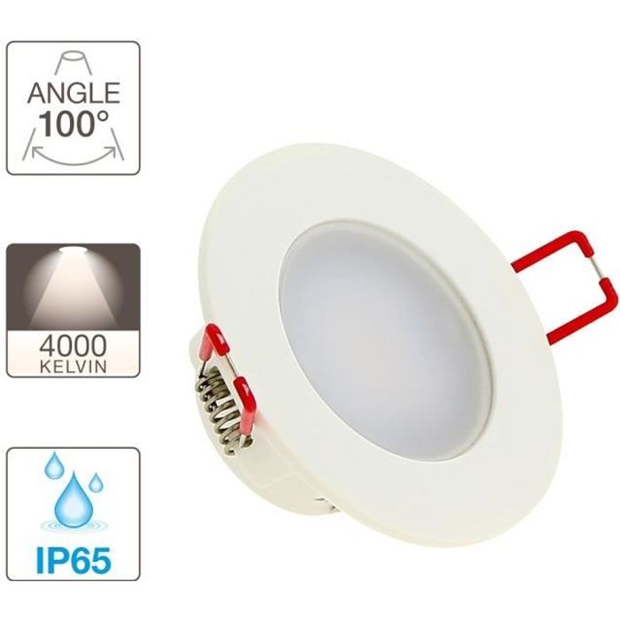 avec ampoule LED 5/ W Blanc Chaud Ampoule /économie d/énergie humides douche salle de bain /étanche Spot encastrable de salle IP65/ 