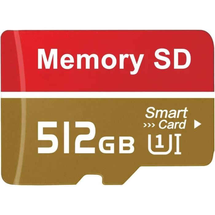 Carte SD 512 Go Vitesse Élevée Carte Memoire Ultra-HD SD Card Grande Capacité 512 GO Cartes SD pour Drone, Dash Cam, Appareils Photo