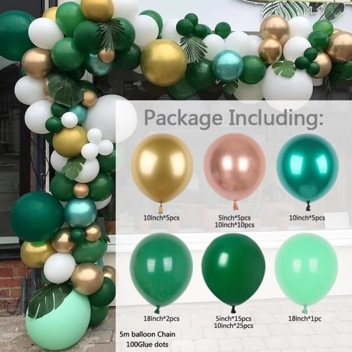 5 vert clair et blanc de 5 latex Ballons partie 15/Métallique Pearl baloons 5 vert