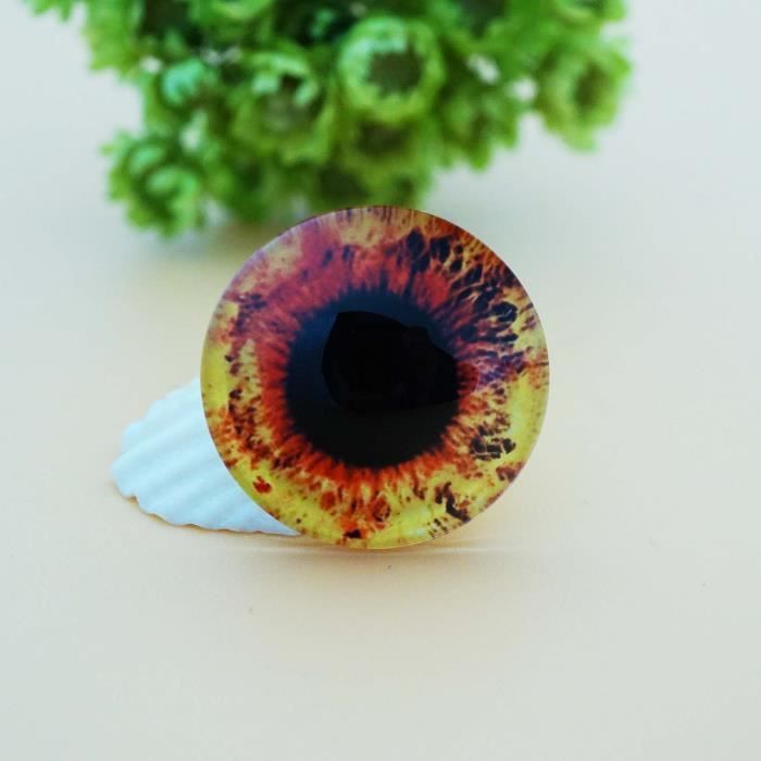 BDSHUNBF 40 Pièces 25MM Dragon Yeux Verre, Yeux De Dragon, Yeux De Sécurité, Dragon Eye, Dos Plat, Pour Fabrication De Bijoux, Fabrication De Poupées, Sculptures, Accessoires Artisanat Bricolage