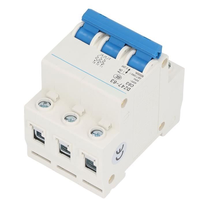 ZJCHAO 3P Miniature Circuit Breaker, DIN Rail Mount Circuit Breaker ...