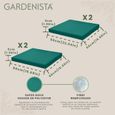 Coussin de canapé de jardin carré Gardenista - Vert - Résistant à l'eau - Intérieur et extérieur-1
