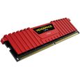 CORSAIR Mémoire PC LPX8GB - Vengeance DDR4DRAM (1x 8GB) - 2400MHz- PC4/19200 - Rouge (CMK8GX4M1A2400C16R)-1