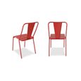 Chaise de jardin bistrot - Oviala - Rouge - 44 x 49 x 83,5 cm - Acier-1