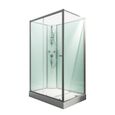 Cabine de douche intégrale 120x80 cm, cabine de douche complète rectangulaire, porte coulissante, ouverture vers la gauche, Schulte-1