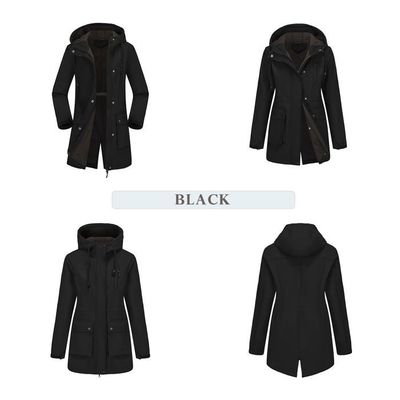 Manteau Femme Hiver Long Parka Avec Capuche - Remplissage Doudoune, Coupe Slim, Tissu Coupe-Vent, Grande Taille, Pour Automne Et Hiver