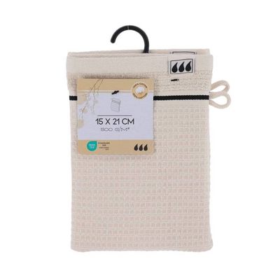 Lot De 2 Gants De Toilette En Coton Nid D’abeille | 15x21 Cm | Noir | Absorbant, Doux | Pour Bébé, Spa, Salle De Bain
