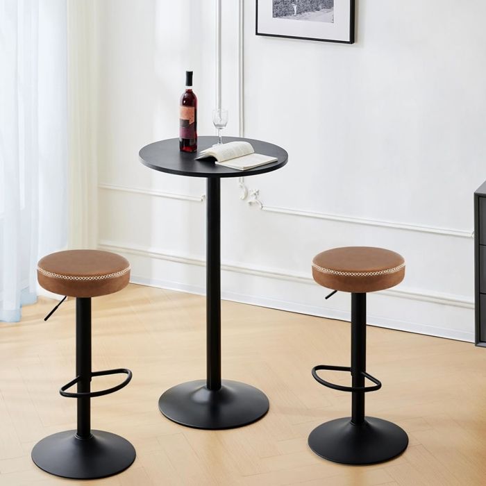 EUGAD Tabouret de Bar Rond Lot de 4, Tabouret de Cuisine Pivotant en ...