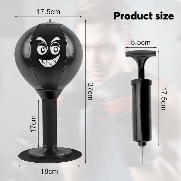 Riisoyu Table De Punching Ball De Bureau Avec Ventouse - Sac De Frappe Résistant - Mini Sac De Frappe Pour Activité à La Maison Et Au Bureau Pour Soulager Le Stress