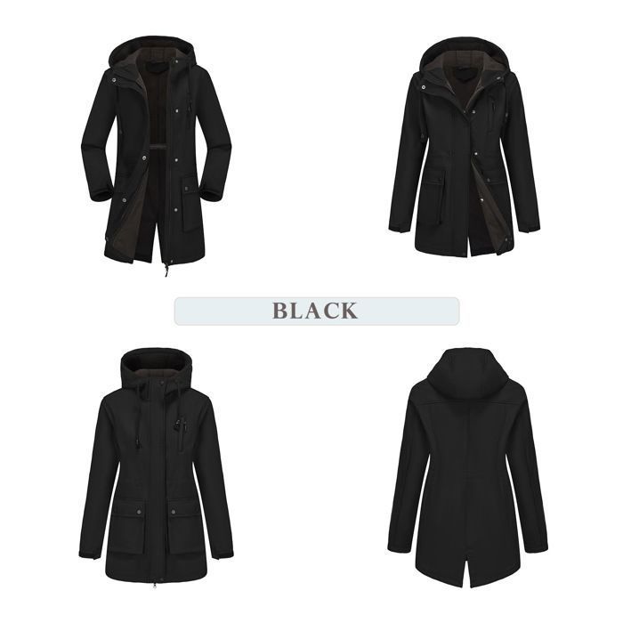 Veste Doublée Homme Polaire - Noir - Chaud Et Confortable - Fermeture