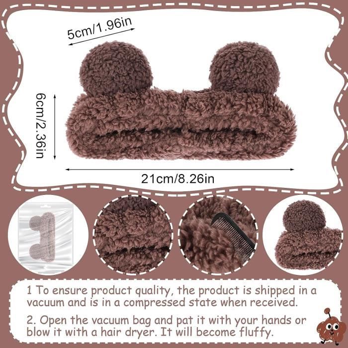 Serre-tête Oreilles D'ours – Bandeau Peluche Motif Abeille – Cosplay, Vacances – Alliage Et Peluche