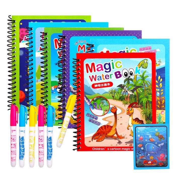 Livre De Coloriage à L’eau Réutilisable – Jeu éducatif Voyage – Aquarelle Sans Tache – Pour Garçons Et Filles – Idéal Anniversaire Noël