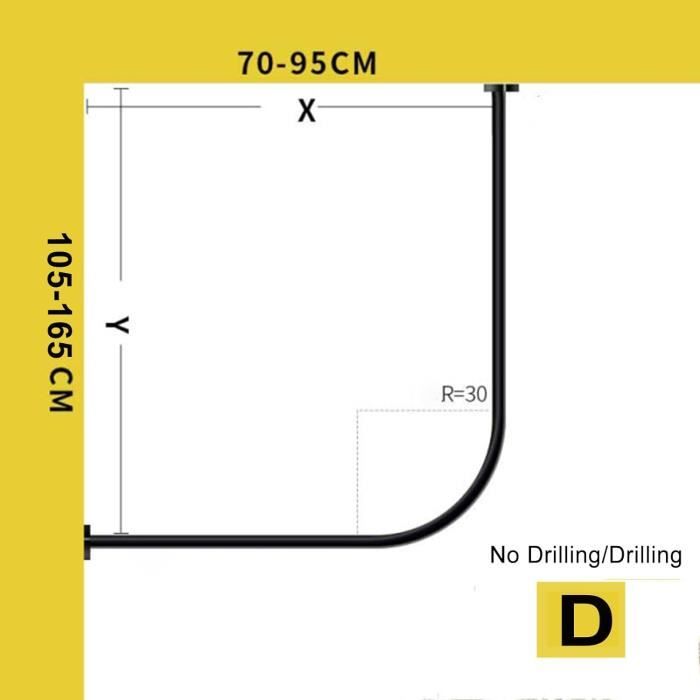 Tringle Douche Angle Forme De L Sans Perçage En Acier Inoxydable 7095
