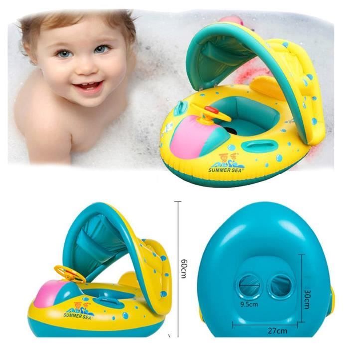 Flotador Infantil Con Respaldo De PVC – Asiento Inflable Para Bebés De 6 Meses A 3 Años, Diseño De Excavadora, Seguro Y Duradero