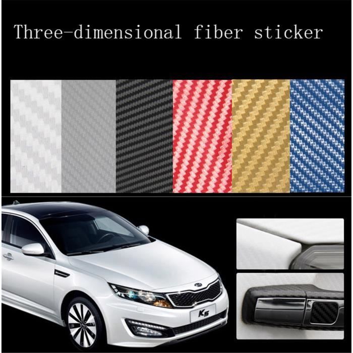 3d autocollant de voiture film de voiture de vinyle de fibre de carbone  sticker noir - Cdiscount Auto