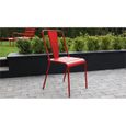 Chaise de jardin bistrot - Oviala - Rouge - 44 x 49 x 83,5 cm - Acier-2
