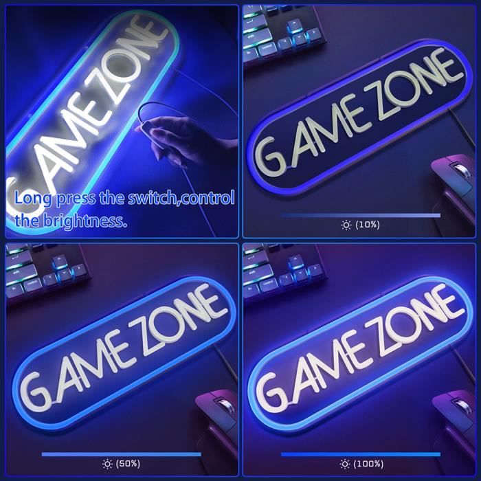 Jeu Neon Sign Gamepad Controller Neon Signs Gaming Appliques murales Décor  pour salle de jeux Blue Gamer Console Neon Lights pour en - Cdiscount  Informatique