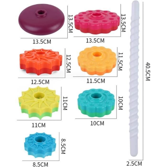 Fantocemea – Jouet D’empilage Montessori 7 Pièces – Anneaux De Dentition En Silicone – Dès 6 Mois