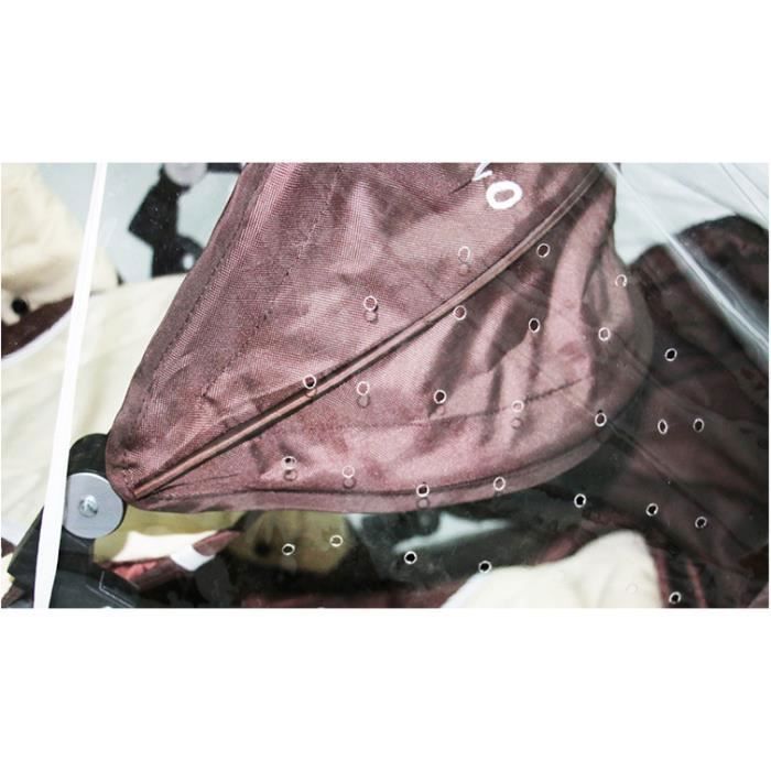 Housse De Pluie Transparente Pour Poussette Double – Protection Vent, Pluie, Neige – PVC, Aérations Latérales - 3