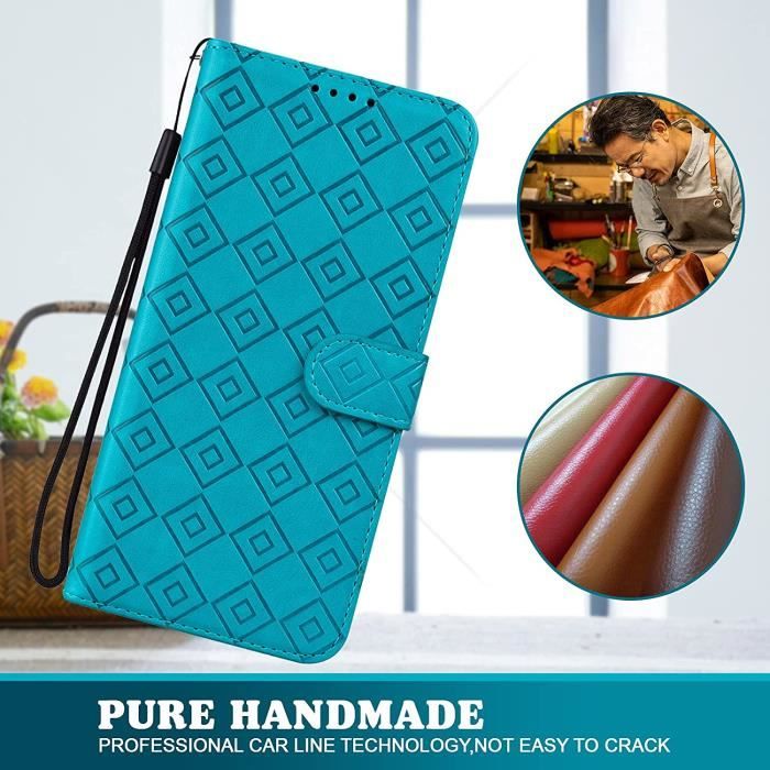 Pochette Xiaomi Redmi 6 Redmi 6A Motif Carreaux en Relief Fine