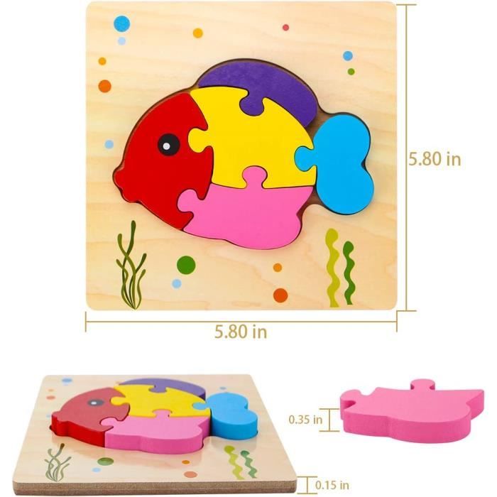 5 Puzzles en Bois pour Enfants 2 3 Ans, Jouet Bébé 3D Puzzles Montessori  Animaux Puzzle Bois Encastrement, Cadeau d Anniversaire - Cdiscount Jeux -  Jouets