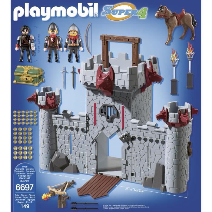 Playmobil Super 4 Chateau Citadelle du Baron Noir n°6697 boîte d'origine
