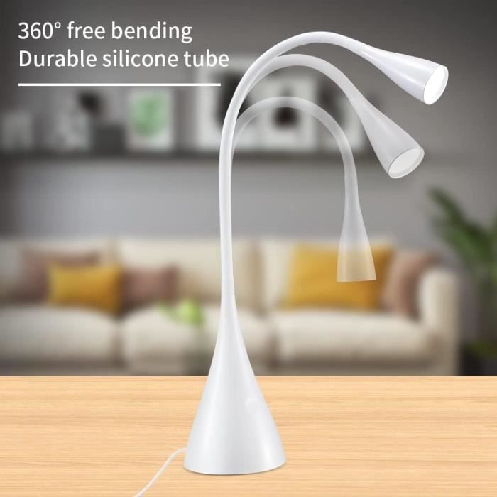 Lampe De Bureau Multifonctionnelle 3 En 1, Lampe De Bureau LED Pliante à Quatre Têtes Avec Ventilateur, Calendrier, Horloge, Lampe De Bureau De Lecture Rechargeable Par USB