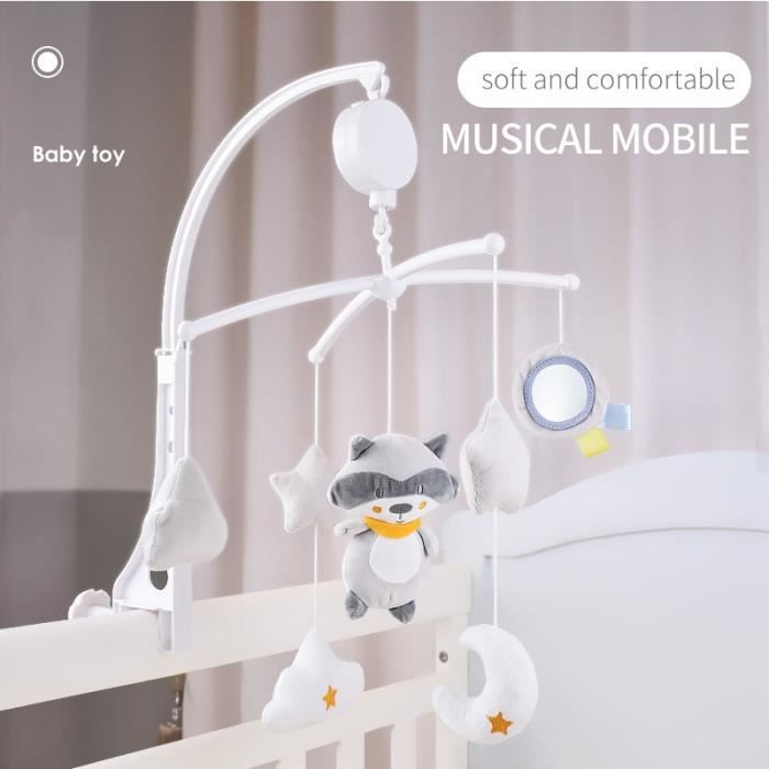 jouets uniques pour bébé, lit bébé berceau musical lit cloche, jouet  suspendu rotatif en plastique bébé mobile