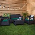 Coussin de canapé de jardin carré Gardenista - Vert - Résistant à l'eau - Intérieur et extérieur-3