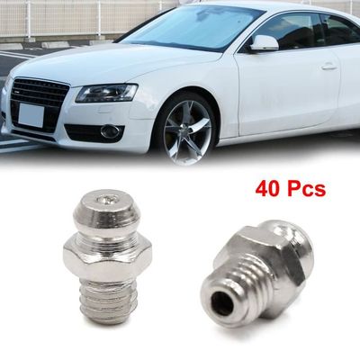 40 Graisseurs Droits M6x1 Nickelés Sourcing Map - Raccord Graissage Auto Moto