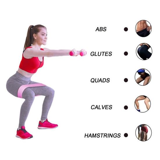 Set Musculation Maison VEICK Bandes De Résistance Fitness - 5 Niveaux Jusqu'à 68kg - Avec Accessoires Kit Musculation Maison