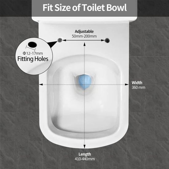 SADALAK Abattant de WC carré à fermeture amortie avec fermeture amortie et  charnières réglables Blanc : : Bricolage