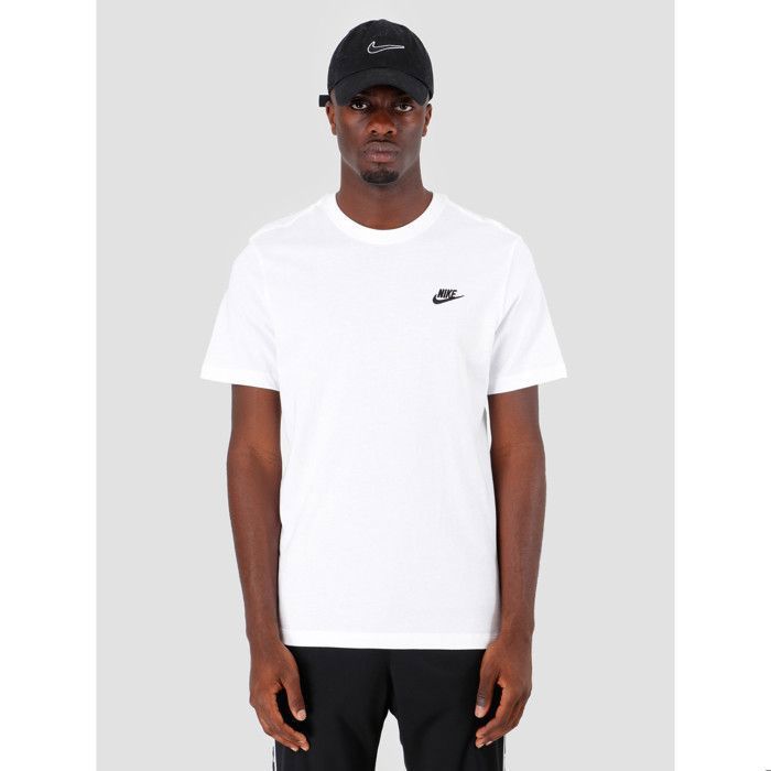 NIKE T shirt Nsw Club Homme Blanc Blanc Cdiscount Pret a Porter