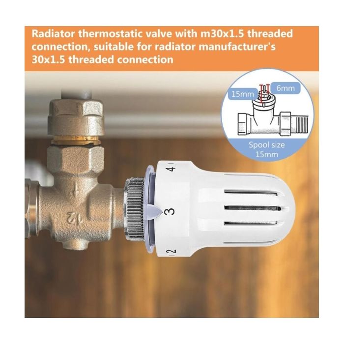 Insert Thermostat Pour Radiateur M30 X 1.5 - Laiton, Neuf, Conforme