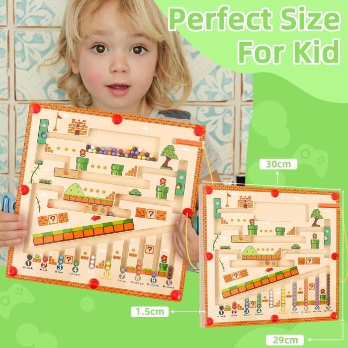 Jeux Enfant 3 Ans Jeu Magnétique Montessori Purphy - Labyrinthe Avec Baguette Aimantée - Apprentissage Comptage Et Motricité 2-4 Ans Jeu Comptage Tri Motricité