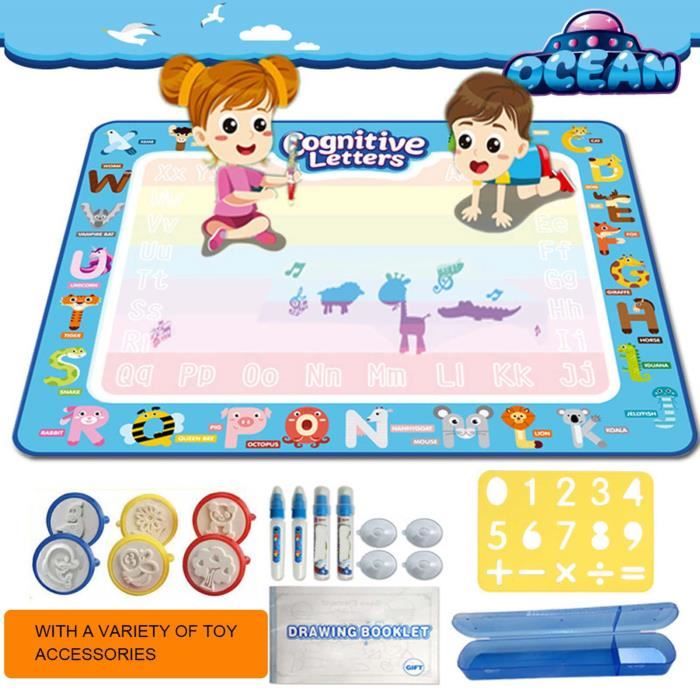 VINGVO Tapis Dessin Enfant Imperméable - Coloriage Magique - Éducatif