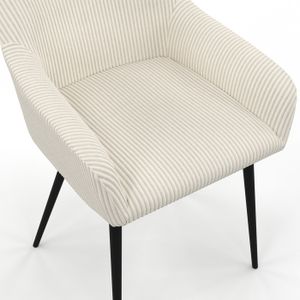 Lot De 2 Fauteuils Relax Modernes Beiges | Rembourrés | Acier Doré/Noir | Neufs