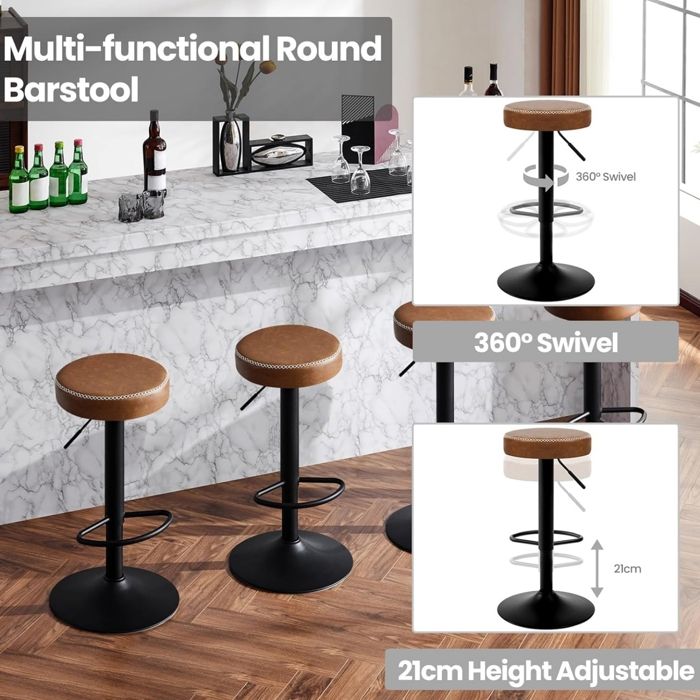 Tabouret Rond EUGAD Tabouret de Bar Rond Lot de 4, Tabouret de Cuisine Pivotant en ...
