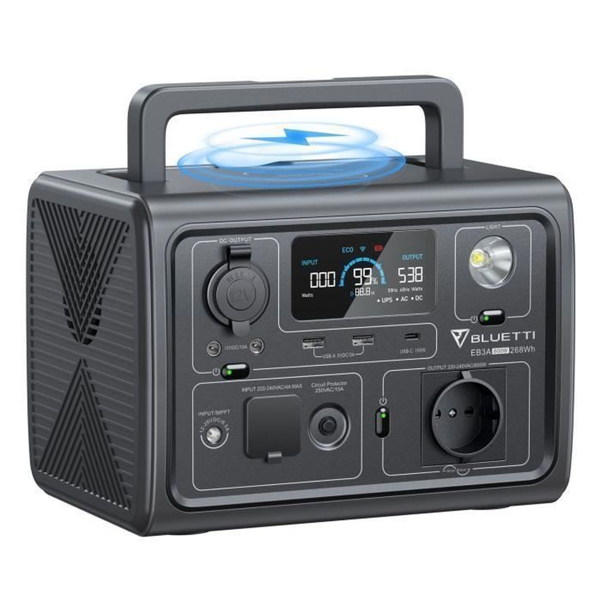 BLUETTI Générateur Électrique Portable EB3A, 268Wh LiFePO4 Batterie de